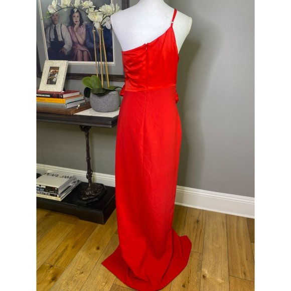 Revolve x Likely Yara One Shoulder Gown Scarlet Red Women's Size 10 - Picture 9 of 10